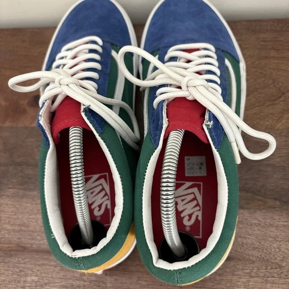 Vans Old Skool Yacht Club Shoes Blue Green‎ Yellow Retro Suede Skater Men 10
